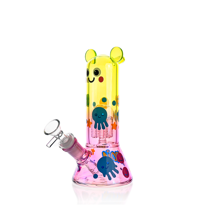 Croia Glass Character Beaker Bong with Jellyfish Design
