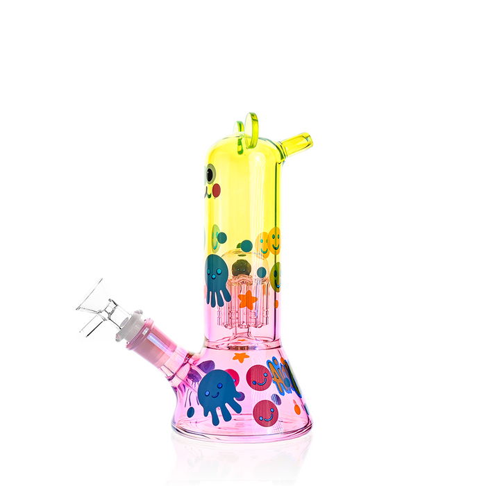 Croia Glass Character Beaker Bong with Jellyfish Design