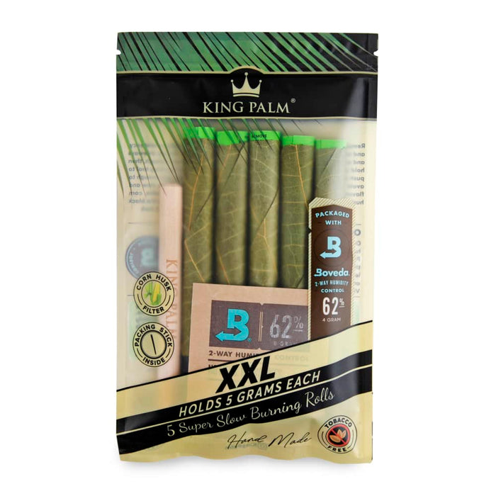 King Palm XXL Size Natural Pre-Rolled Leaf Tubes 5 Pack