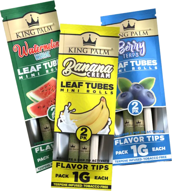 King Palm Leaf Tubes Mini Rolls Flavored Tips - 3 Flavors