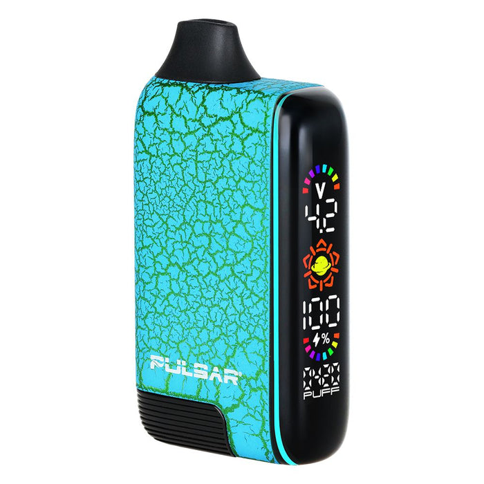 LCD screen showing voltage and puff counter on Pulsar vape