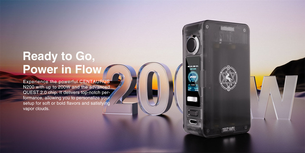 Lost Vape Centaurus N200 Mod Kit | 200W Power & Sub-Ohm Tank Kush Cargo Lost Vape Centaurus N200 Mod Kit | 200W Power & Sub-Ohm Tank Kush Cargo