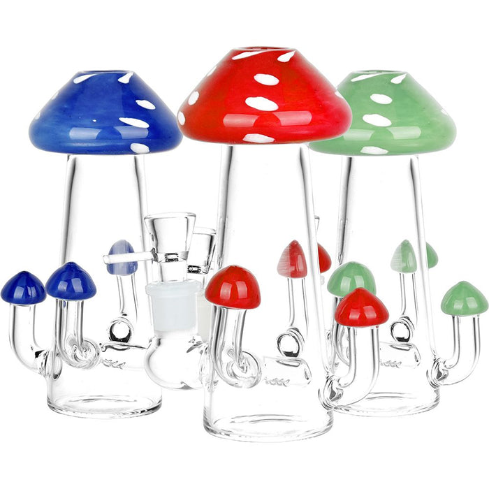 Toadstool Glass 6" Water Pipe