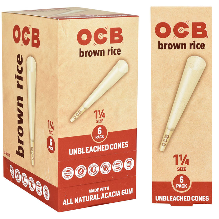 OCB Brown Rice Unbleached 1 1/4 Cones