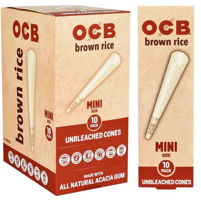 OCB Brown Rice Unbleached Mini Cones