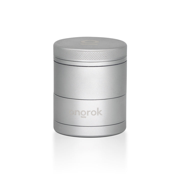 Ongrok aluminum herb grinder featuring sharp pyramid teeth for a perfect grind.