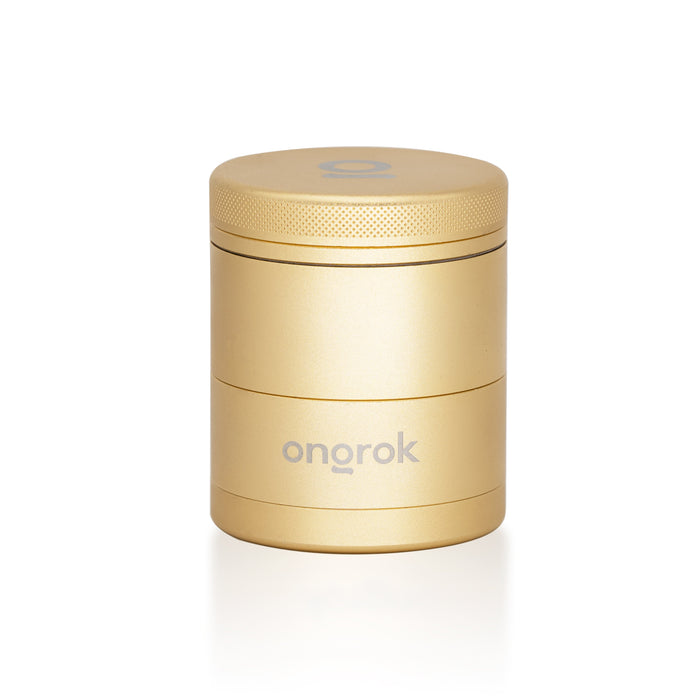 Ongrok herb grinder with neodymium magnet lock and secure closure.