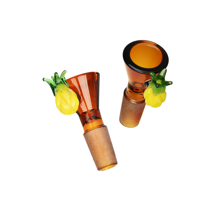 Pulsar Fruit Series Pineapple Express Glow Herb Pipe Duo | 10" | 14mm F