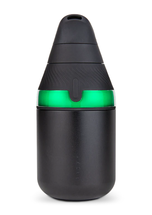 Black and green container on a white background