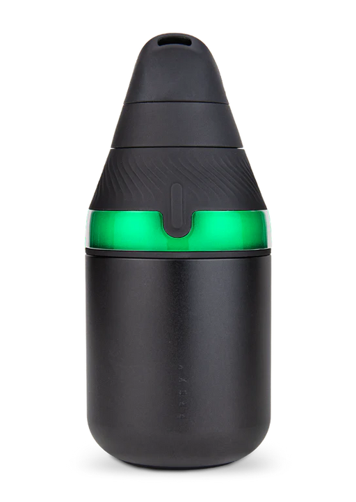 Black and green container on a white background