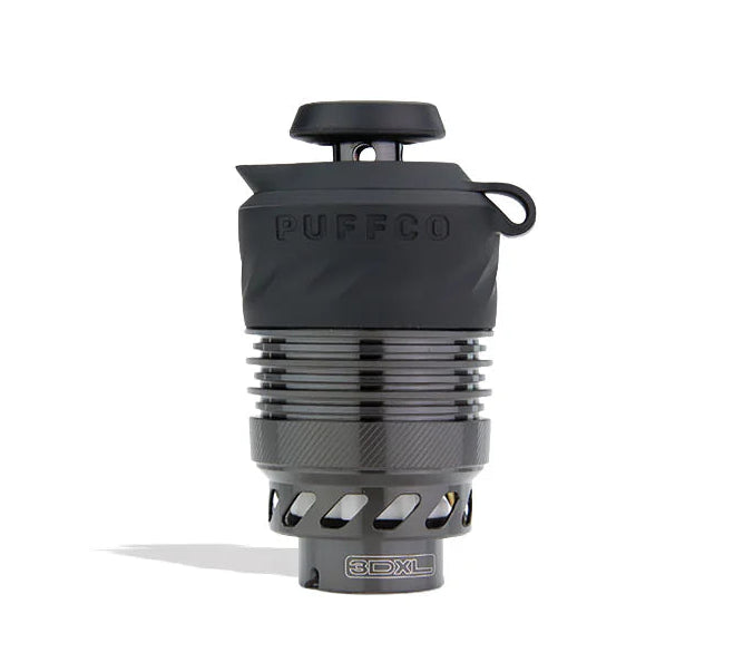 Black Puffco device on a white background