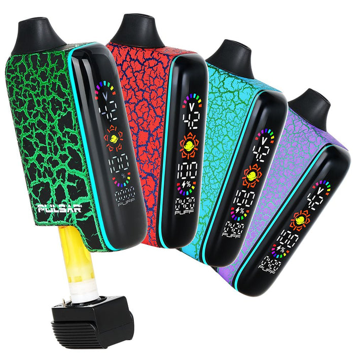 Pulsar DL 5.0 Vape Battery Crackle Series - LCD Screen & Puff Counter Kush Cargo Pulsar DL 5.0 Vape Battery Crackle Series - LCD Screen & Puff Counter Kush Cargo