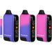 Three Pulsar vaping devices in purple and pink gradient on a white background