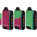Three Pulsar vape devices in different colors on a white background
