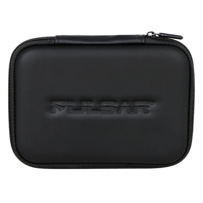 Black zippered case with 'pulsar' branding on a white background