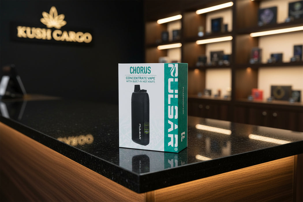 Pulsar Chorus concentrate vape packaging on a white background