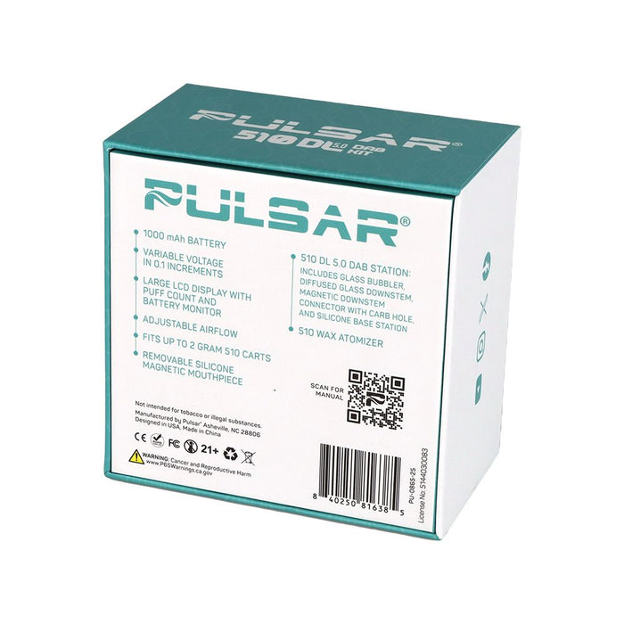 Pulsar product packaging box on a white background