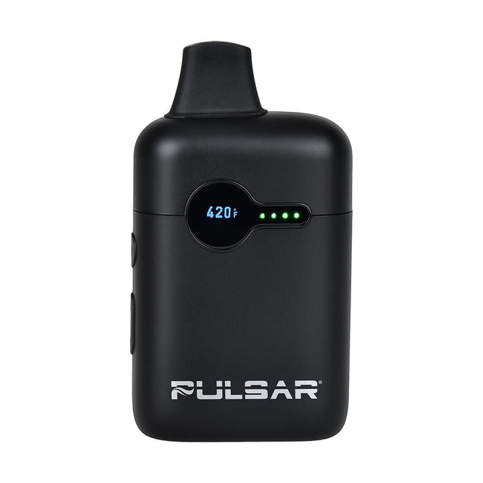 Black Pulsar vaping device on a white background