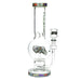 Glass water pipe with colorful base and 'Pulsar' branding on a white background