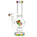 Glass bong with Rubik's Cube design on a white background