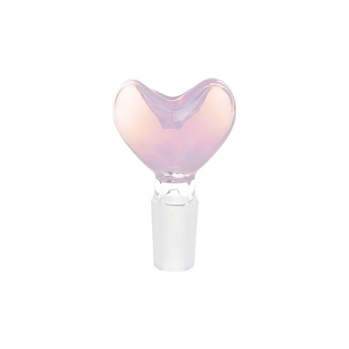 Heart-shaped glass object on a white background