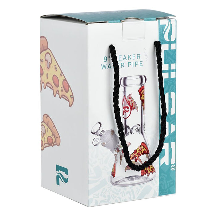 Pulsar Pizza Beaker Glass Water Pipe with Ice Catcher – 7.75 Inches