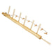 Wooden rolling pin with attached skewers on a white background