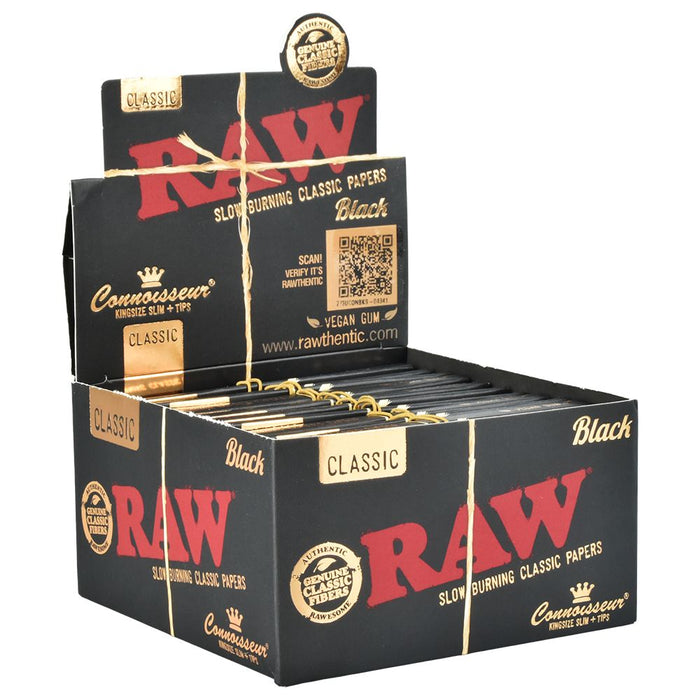 RAW Black Connoisseur Rolling Papers & Tips