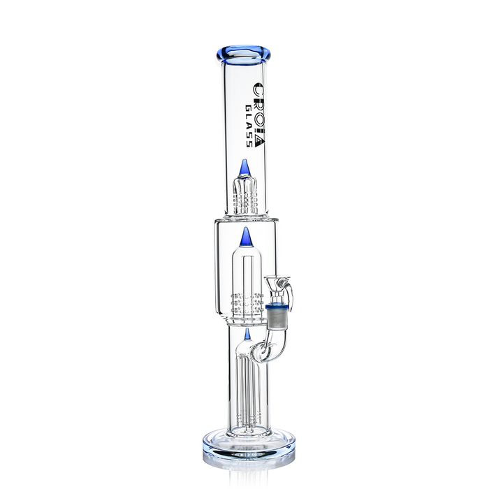 Croia Glass 16" Triple Rocket-Perc Scientific Glass Bong