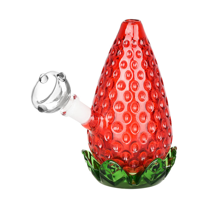 Strawberry Glass Bubbler 4.25"