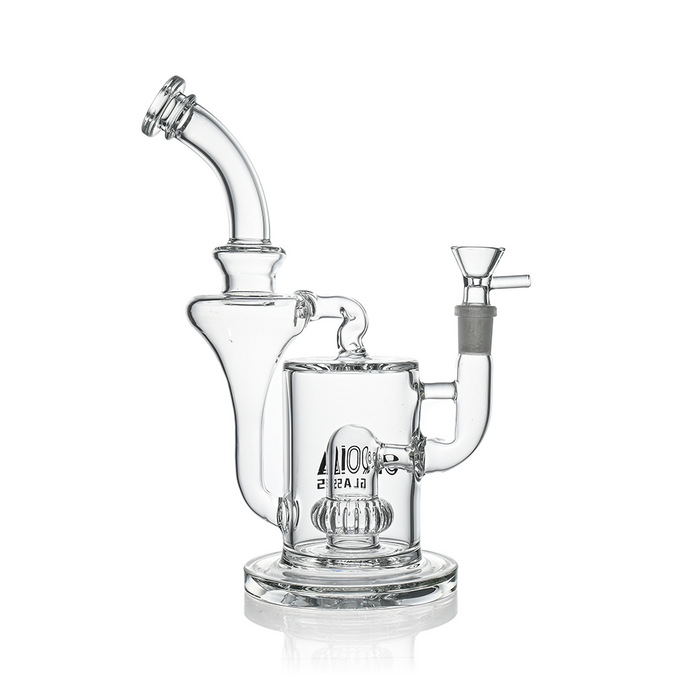 Croia Glass 10" Hourglass Recycler Bong with Crown Perc