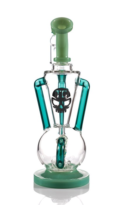 Toxic Glass Donut Recycler Dab Rig 8"