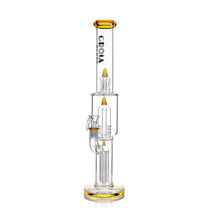 Croia Glass 16" Triple Rocket-Perc Scientific Glass Bong