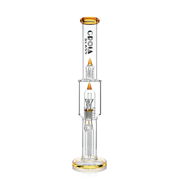 Croia Glass 16" Triple Rocket-Perc Scientific Glass Bong