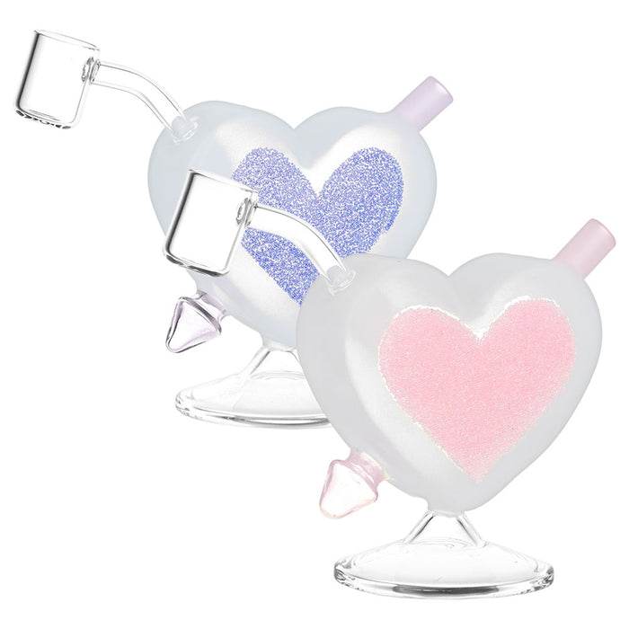 Heart Shaped Sparkles 4.5" Mini Dab Rig