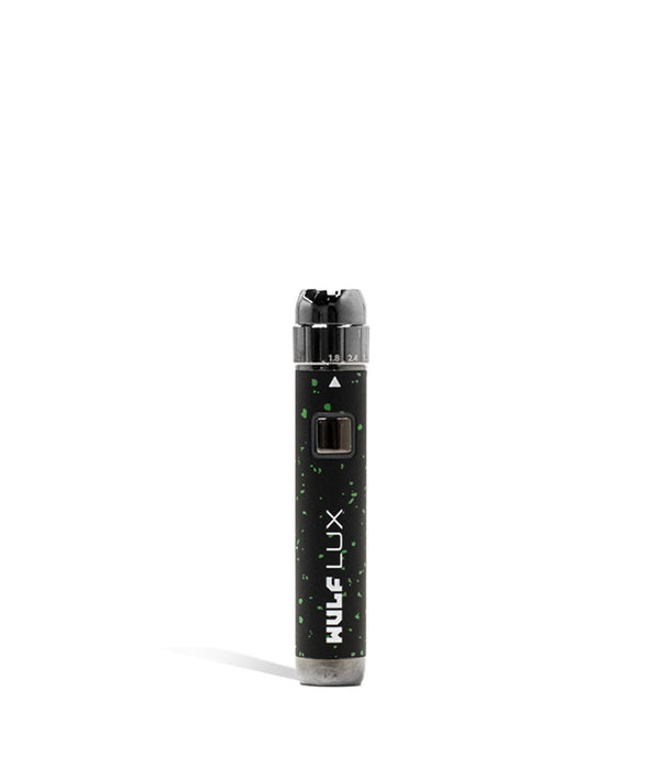 Black vape pen with 'WULF LUX' branding on a white background