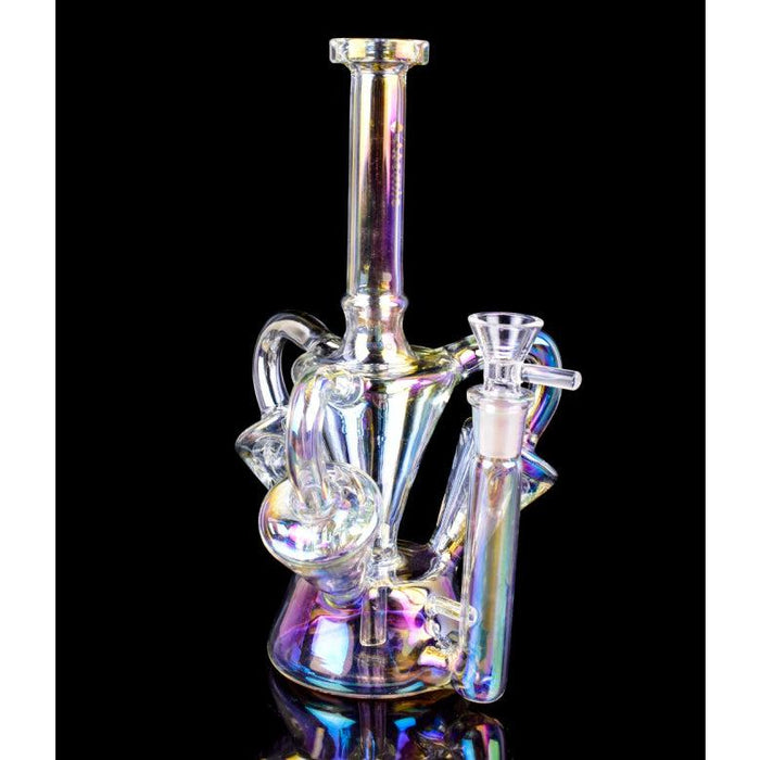 Atomic Glass Triple Recycler Iridescent Water Pipe