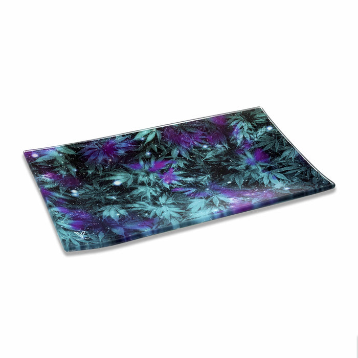 V Syndicate Shatter Proof Glass Rolling Tray - Cosmic Chronic