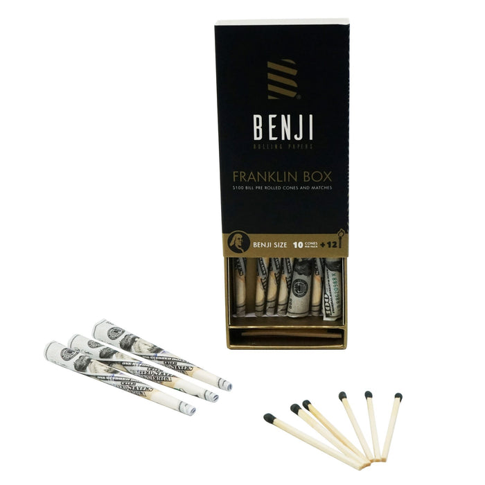Benji $100 Bill Pre Rolled Cones and Match Kit
