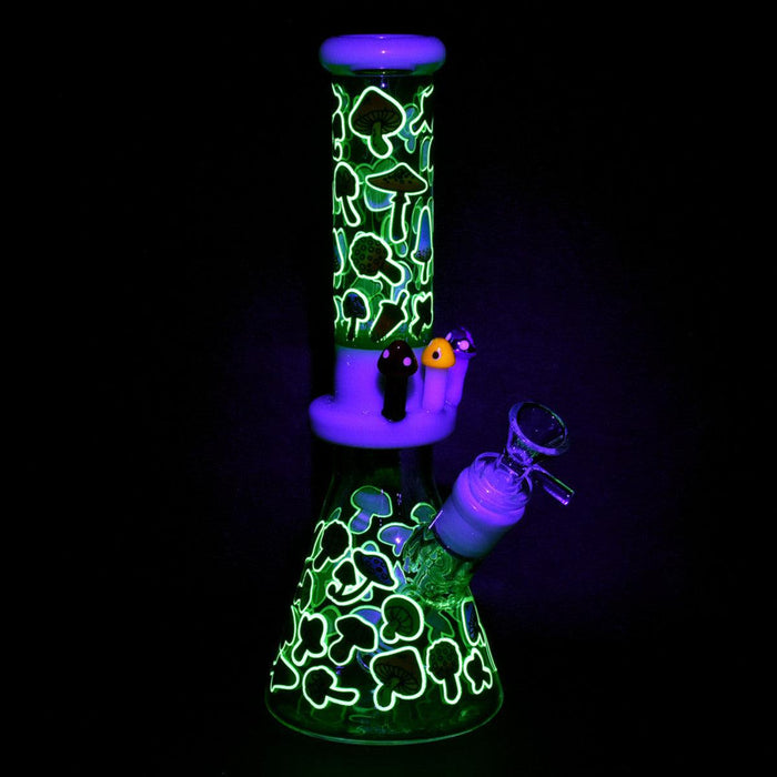 Mushroom UV Reactive Glow In the Dark 10" Bong