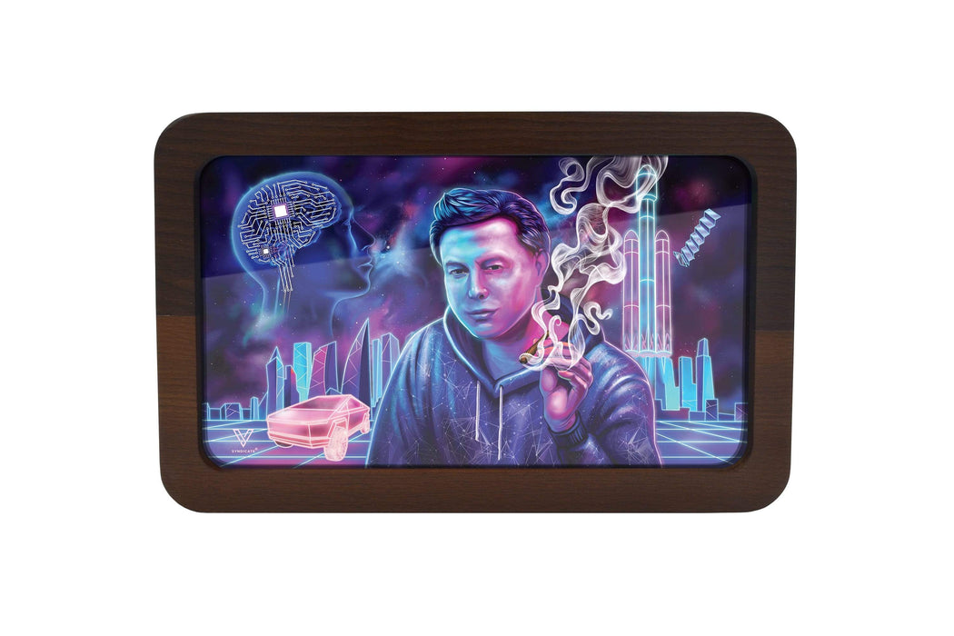 V Syndicate 3D High Def Wood Rollin' Tray - Space Xhale