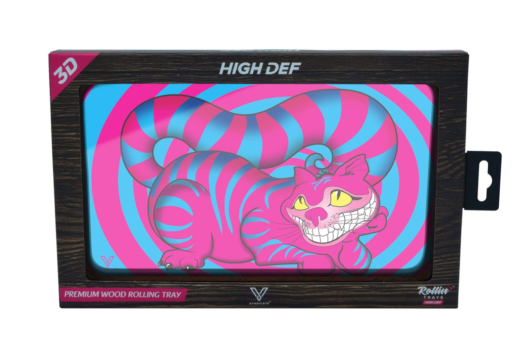 V Syndicate 3D High Def Wood Rollin' Tray - Seshigher Cat
