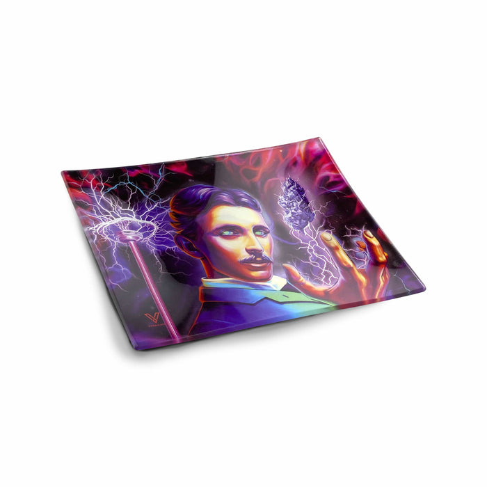 V Syndicate Shatter Proof Glass Rolling Tray - High Voltage