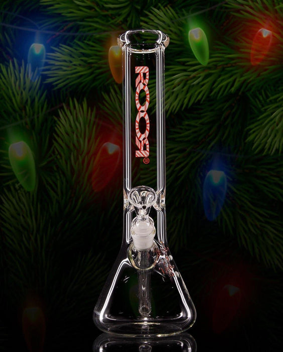 ROOR Glass Limited Holiday  Edition 14" Bong - Candy Cane Label
