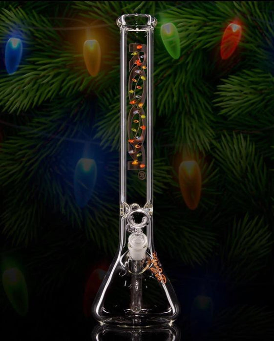 ROOR Glass Limited Edition Holiday 18" Bong - Xmas Lights Label