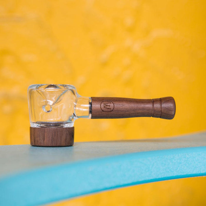 Marley Natural Glass and Walnut Spoon Pipe