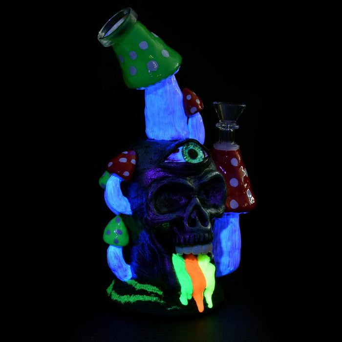 Rainbow Puking Skull Bong Glass and Acrylic Resin