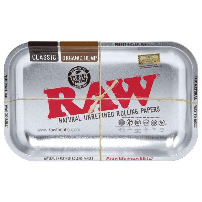 RAW High Seeded Steel Rolling Tray Silver - 2 Sizes
