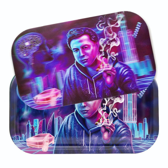 V Syndicate Metal 3D Rolling Tray w/Lid - Products Space Xhale