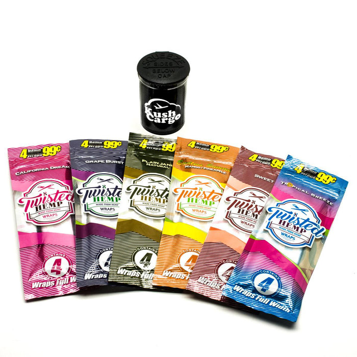Twisted Hemp Wraps All Natural Variety (6) Pack